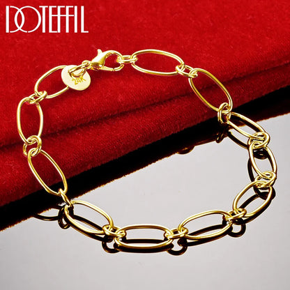 DOTEFFIL-Bracelet simple en argent regardé 925 pour femme,