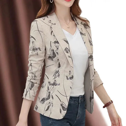 2023 printemps automne femmes nouveau imprimé petit costume veste femme à manches longues mince court rétro manteau dames petit parfumé haut Blazer