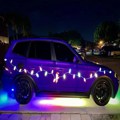 Décoration de réfrigérateur de voiture de noël, ampoule réfléchissante, aimants en forme de lumière, autocollants, fils magnétiques, ensemble d'ornements, décoration de maison de noël
