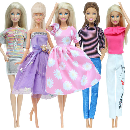 5 ensemble 3 ensemble fait à la main mode Ba poupée Bie tenue tenue décontracté quotidien chemisier chemise gilet bas pantalon jupe vêtements accessoires jouets