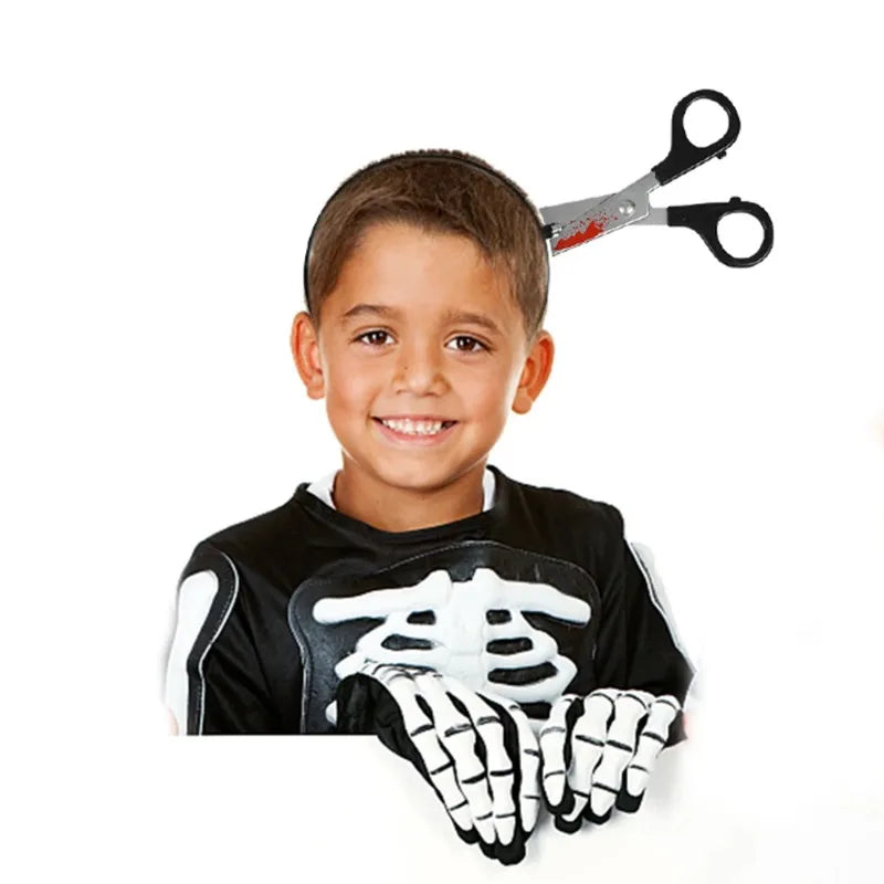 Accessoires de décoration d'halloween, cerceau pour cheveux, sang d'horreur, faux hache, couteau, bandeau gothique, mascarade de fête d'halloween, accessoire de Cosplay
