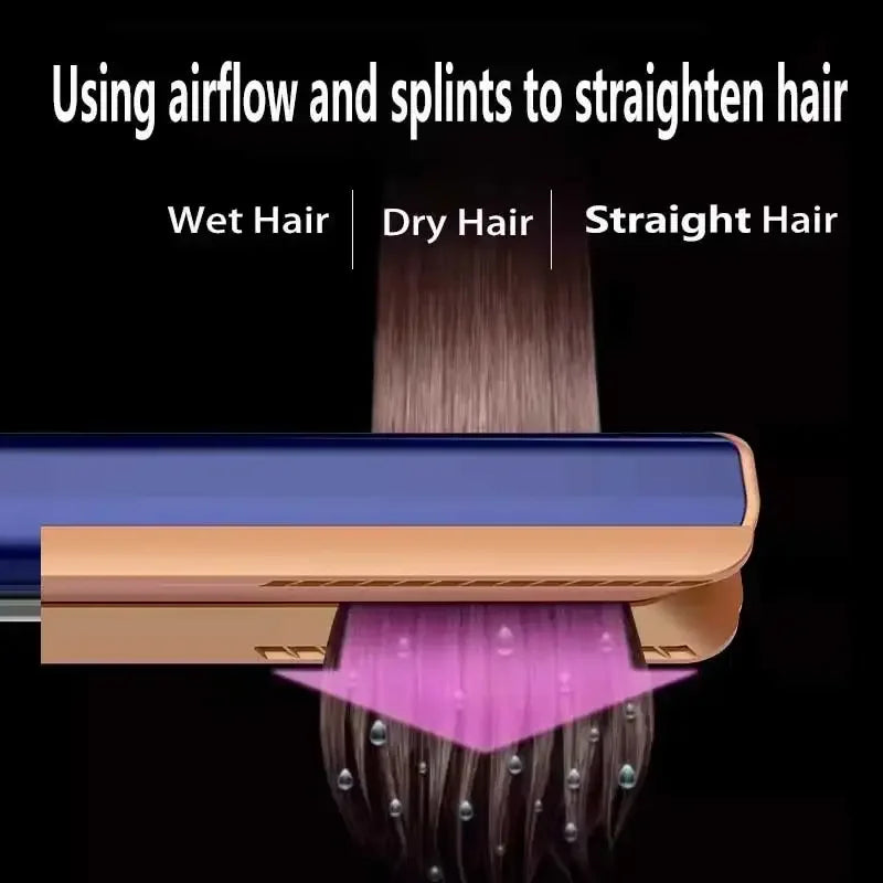 Sèche-cheveux et lisseur professionnel 2 en 1, fer à ions négatifs, outil de coiffure longue durée, fer à friser humide et sec