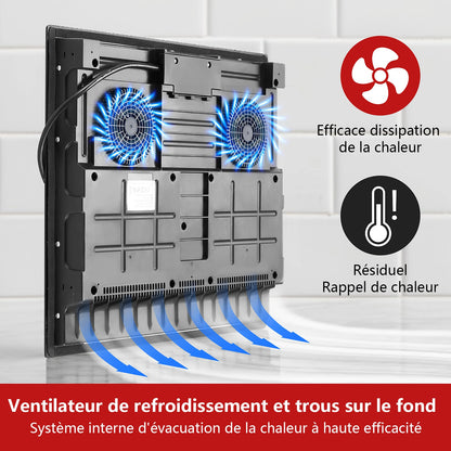 KICHPOWER-Table de cuisson à induction, 4 plaques, fonctionnement tactile, minuterie 1-99 min, 60 cm