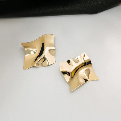 Boucles d'oreilles pendantes en métal pour femmes, boucles d'oreilles Pmot irrégulières, boucles d'oreilles géométriques torsadées,