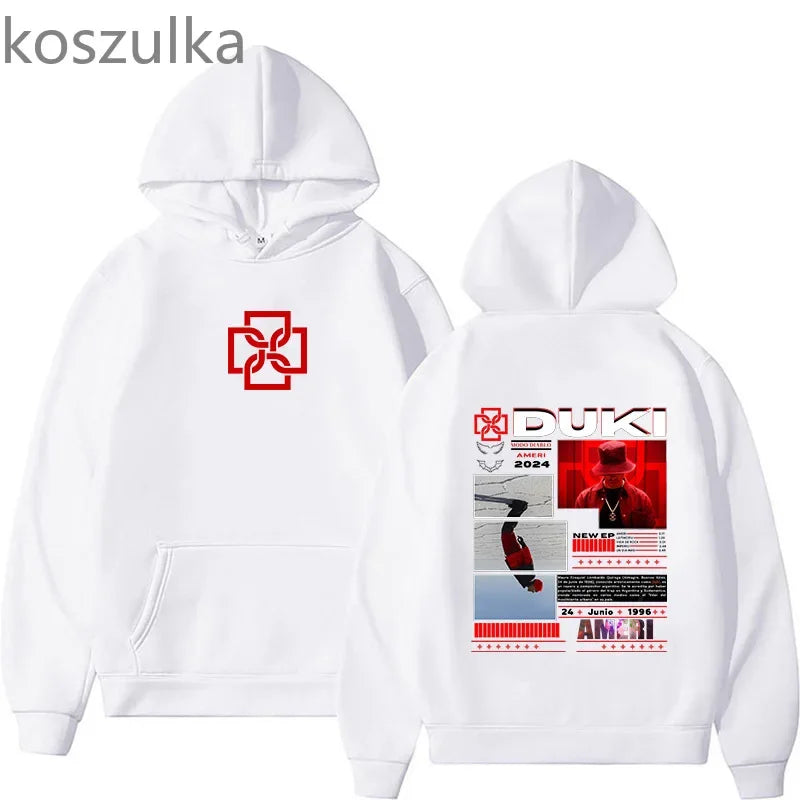 Duki Ameri World Tour 2025 sweat à capuche unisexe Fans imprimer sweats à manches longues automne hiver polaire unisexe Streetwear Hip Hop hauts