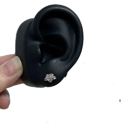 Boucles d'oreilles en argent pour femmes, 1 pièce, griffe d'os de chien en acier inoxydable 316L,