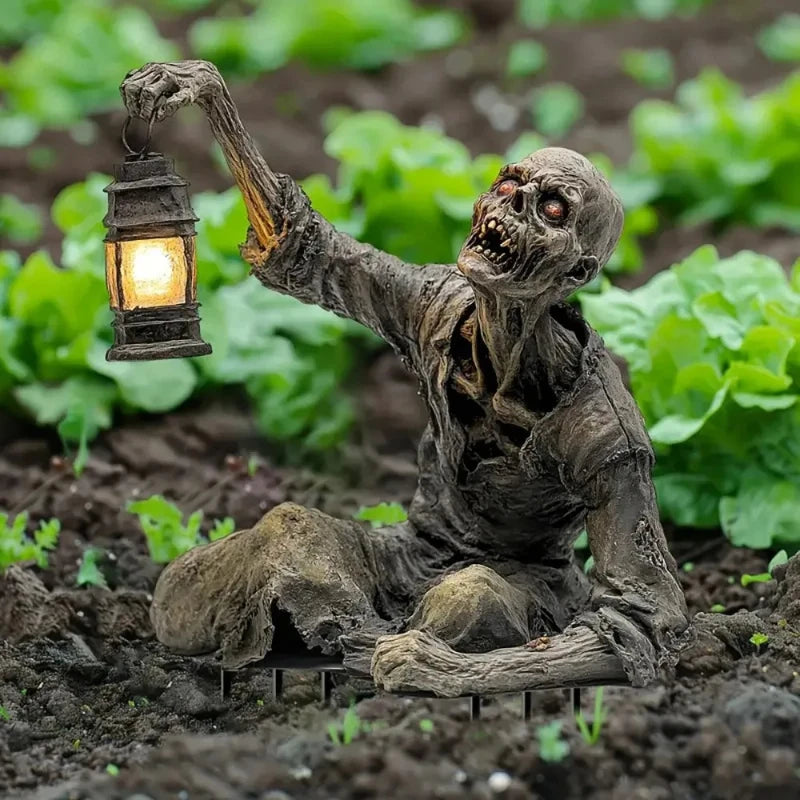 Lanterne d'halloween de terreur Zombie, ornement effrayant 2D en acrylique, prise de terre de jardin, ornement de maison, jardin extérieur, bricolage, cadeau de décoration