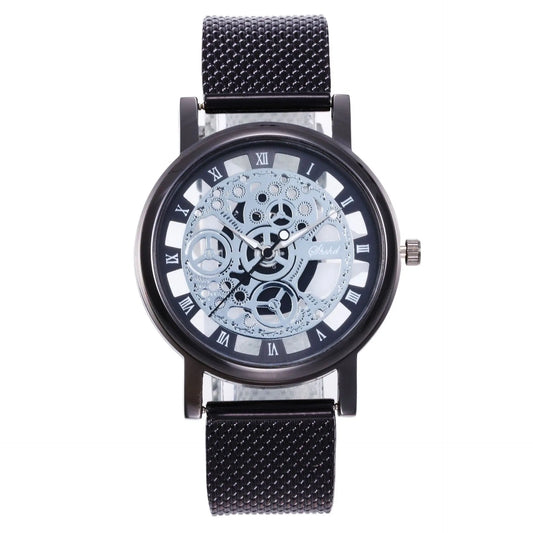Montre Seton de luxe pour hommes et femmes, montres à la mode, bracelet en acier doré,