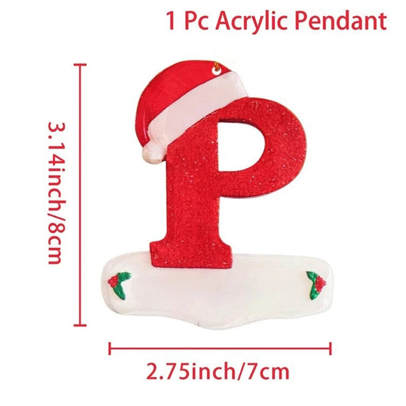 ZQNYCY - Pendentif lettre acrylique sapin de noël