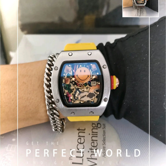 Nouvelle mode d'affaires en Relief tridimensionnel lumineux Cool Quartz hommes montres personnalité montre de luxe horloge AAA hommes montre