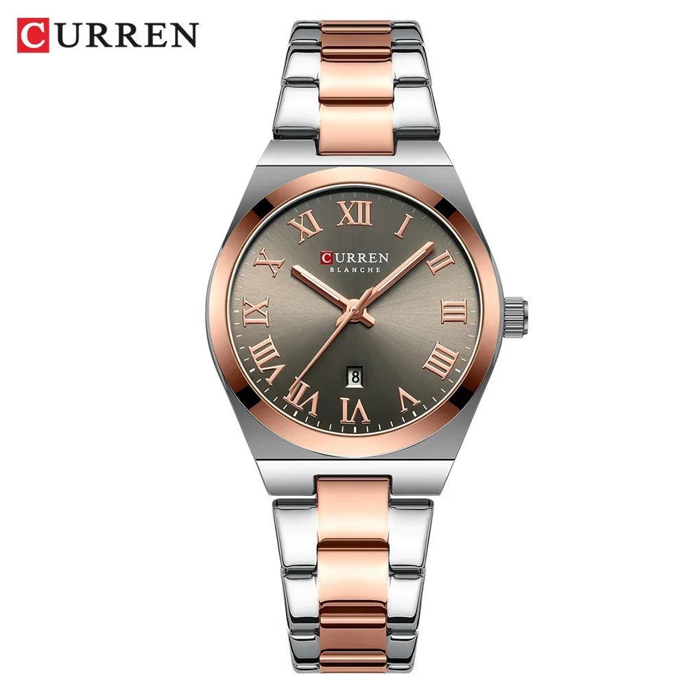 CURREN montre femmes,  Bracelet en acier inoxydable montres analogiques Date