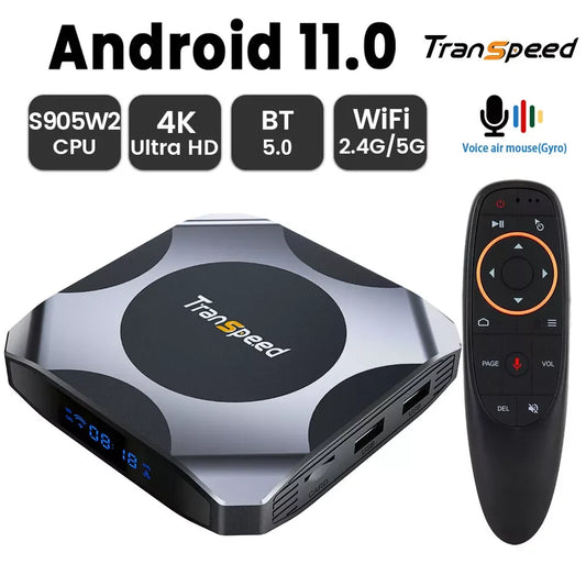 Transpeed AV1 Android 11 Amlogic S905W2 TV Box 2.4G&amp;5.8G Wifi BT5.0 32G 64G Media Player 4K 3D Fast Set Top Box