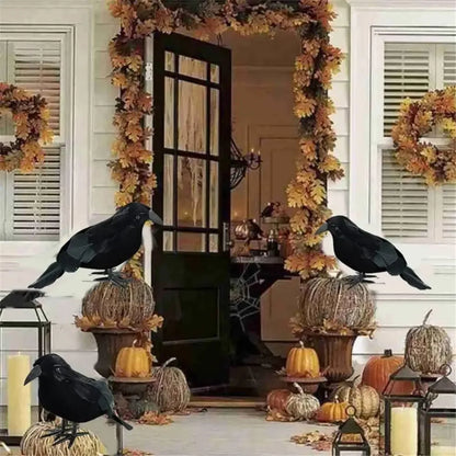 Simulation de Corbeau Noir pour Décoration d'Halloween, Répulsif à Oiseaux, Lutte Antiparasitaire, Pigeon, Jardin, Extérieur