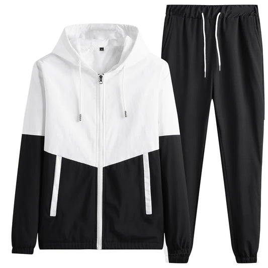 Survêtement à capuche décontracté pour hommes, vestes et pantalons sportifs, ensembles 2 pièces, Hip Hop, course à pied, sports trempés, 5XL, printemps, nouveau