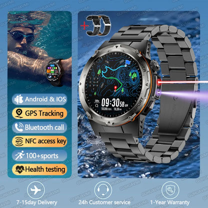 GUHUAVMI - t-rex 3 GPS piste montre intelligente hommes 3ATM étanche UV infrarouge 1.39 pouces
