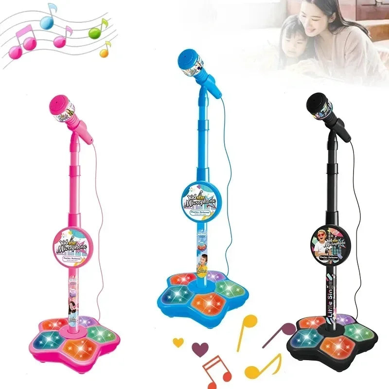 Microphone pour enfants avec support, chanson de karaoké, micro Vertical, Instrument de musique, jouets éducatifs d'entraînement cérébral, cadeau d'anniversaire pour fille et garçon
