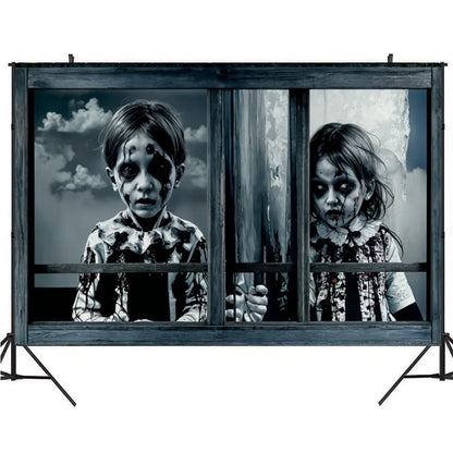 Bannière de Décoration de Fenêtre d'Halloween pour Fille et Garçon, Accessoires de Photographie, Horreur, Effrayant, Terreur, Fantôme, Marié, Mariée