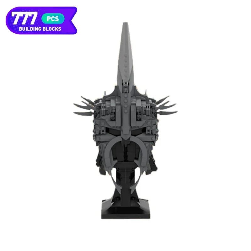 Moc-Angmar Witch King Statue décennie s de Construction pour Enfants, Lords Rings Balroged, Casque de Film Classique, Buste, Modèle d'Assemblage Créatif, Cadeau Jouet