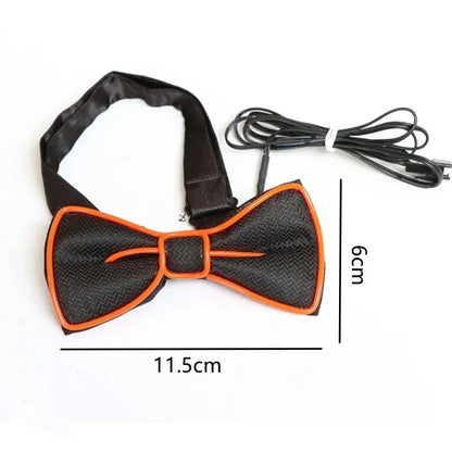 Noeud lumineux LED Shoous pour homme, fil EL lumineux, accessoire de vêtements de scène, décoration de fête au néon, Halloween et Noël, bar et club