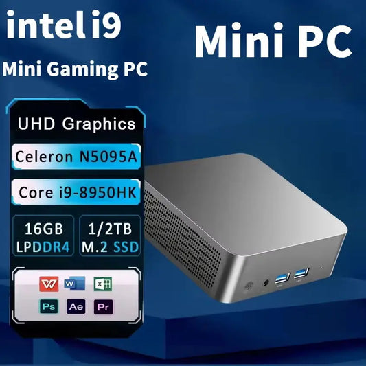 2025 New Windows 11 Intel N5095A/I9-8590HK Desktop/Home Use Computer BT5.2 Mini PC 16GB 2TB SSD Portable Mini Gaming PC