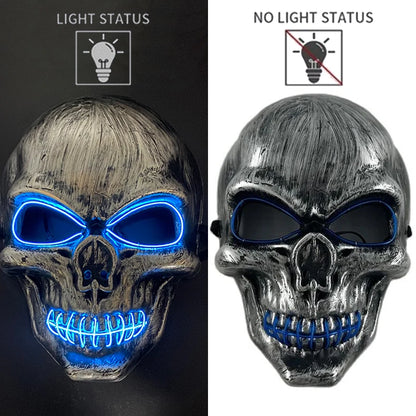 Masque de Purge d'Horreur Brcorporelle à LED, Complet au Néon, pour Cosplay, Fournitures de ixde Bar, Thème du Film d'Halloween
