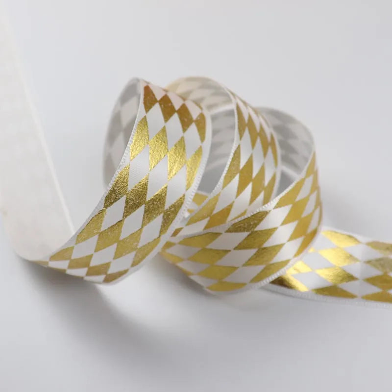 Ruban bronzant pour emballage de fleurs, accessoires de nœuds de cheveux bricolage, décoration de mariage et de Noël, cadeau de ruban, 5 mètres, 25mm