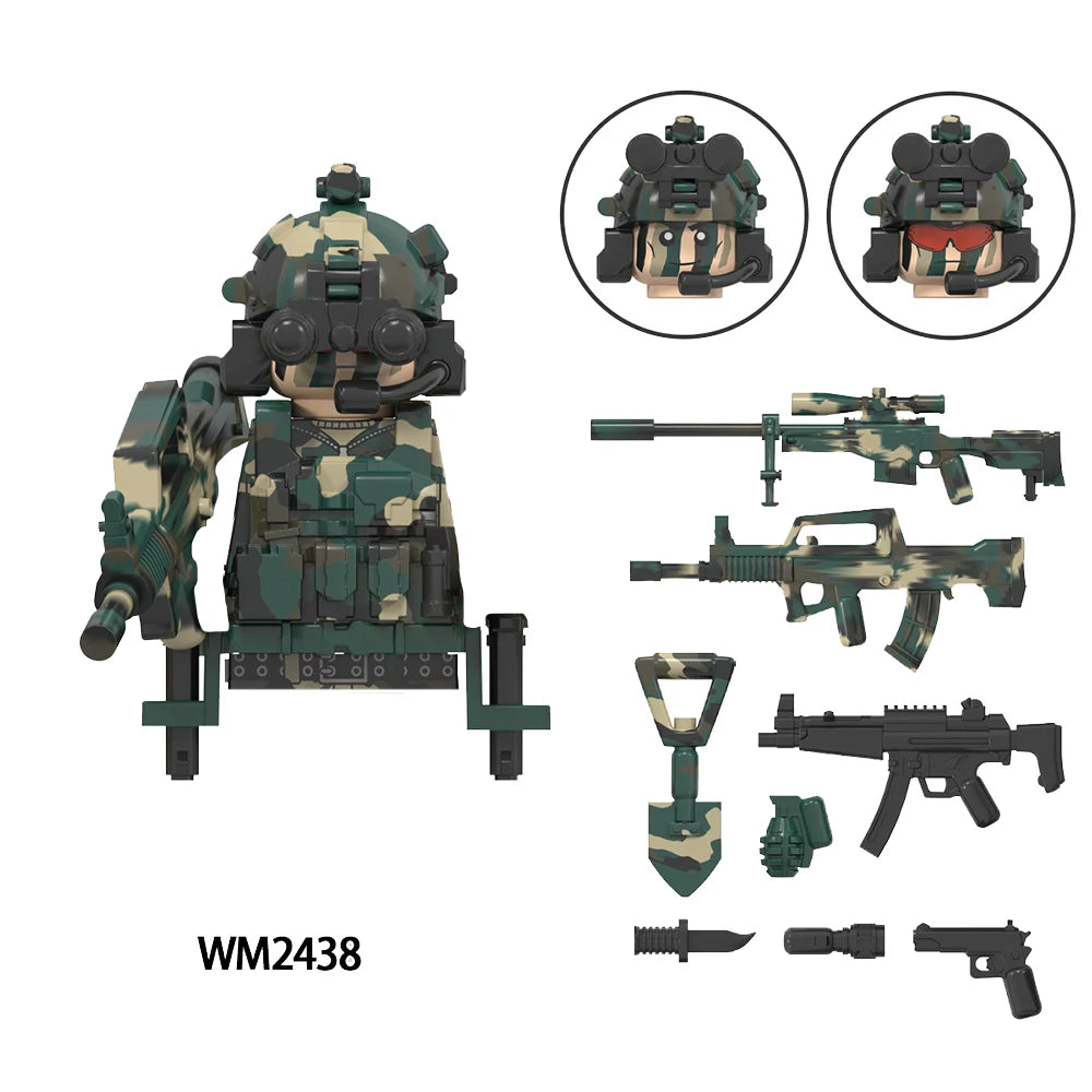 WM6147 le Service aérien spécial Delta militaire Alpha KSK neige léopard Commando marine sceaux forces d'enfants sauvages modèle bloc brique jouet