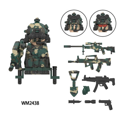 WM6147 le Service aérien spécial Delta militaire Alpha KSK neige léopard Commando marine sceaux forces d'enfants sauvages modèle bloc brique jouet