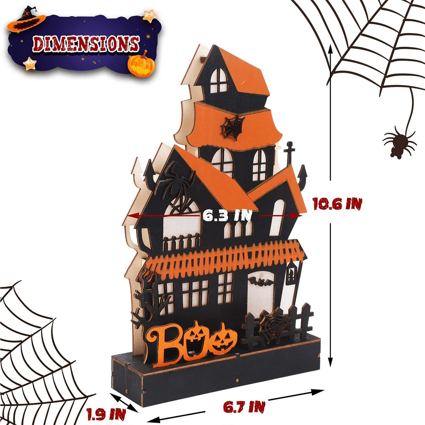 Maison hantée fantôme en bois pour Halloween,