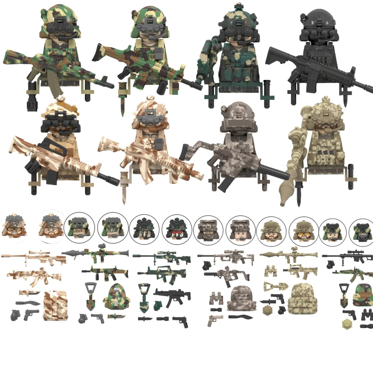 WM6147 le Service aérien spécial Delta militaire Alpha KSK neige léopard Commando marine sceaux forces d'enfants sauvages modèle bloc brique jouet