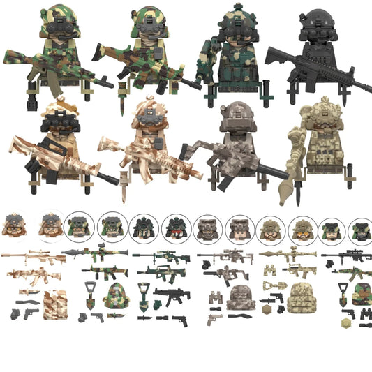 WM6147 le Service aérien spécial Delta militaire Alpha KSK neige léopard Commando marine sceaux forces d'enfants sauvages modèle bloc brique jouet