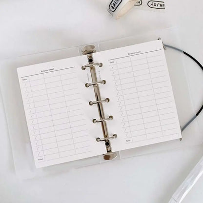 Papier de recharge, index à 5 trous, page intérieure, cartes, reliure de recharge intérieure, papier Liberty, blanc, papeterie, 50 feuilles