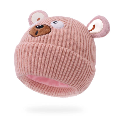 Ensemble chapeau et écharpe brodés ours pour enfants de 3 à 12 ans, mignon et polyvalent, adapté aux garçons et aux filles, automne et hiver, 2 pièces
