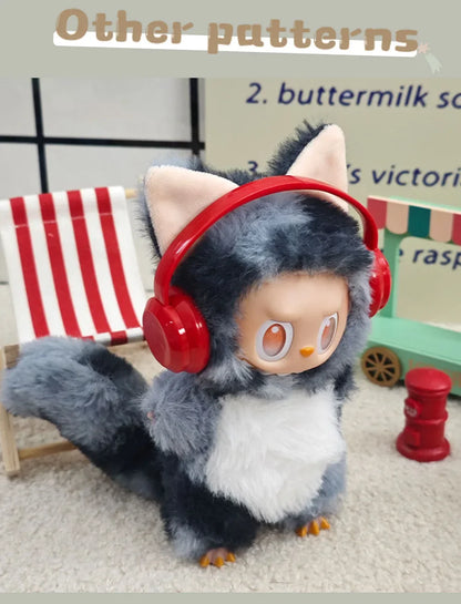 Nouveau pour Labubu tissu transfiguration Kawaii chat 17 cm Velcro poupée mignon habiller peluche jouet vêtements fille cadeau