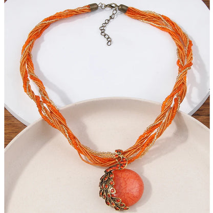 Collier ras du cou ethnique bohémien pour femmes, fait à la main, perles multicouches, bijoux de décoration en cristal