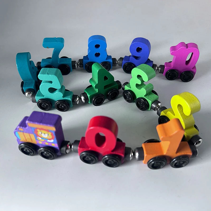 1 ensemble de jouets de Train à chiffres magnétiques en bois, jouet éducatif Montessori, Kit de Train, apprentissage de la Cognition précoce, ensembles d'enseignement pour les tout-petits