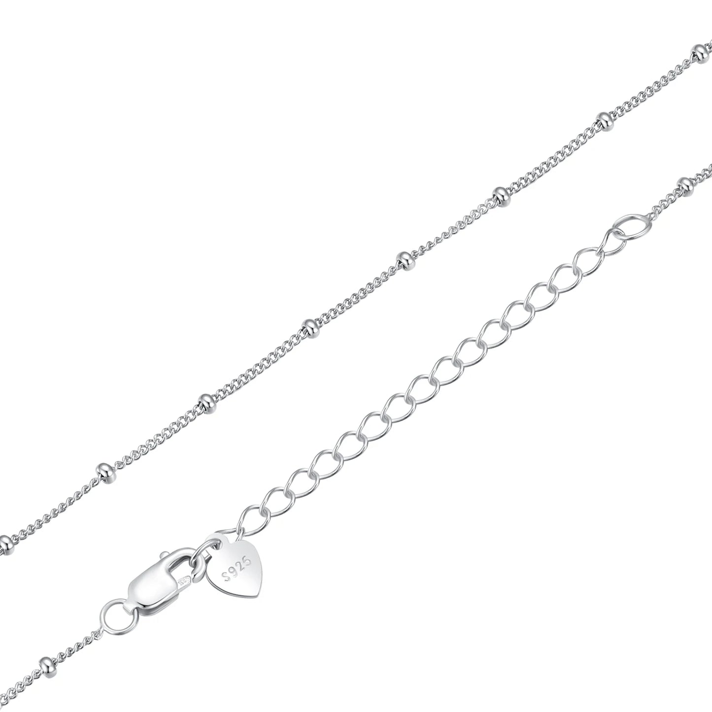 BAMOER classique basique o-chaîne 100% 925 argent Sterling fermoir mousqueton réglable collier boîte chaîne bijoux de mode pour les femmes