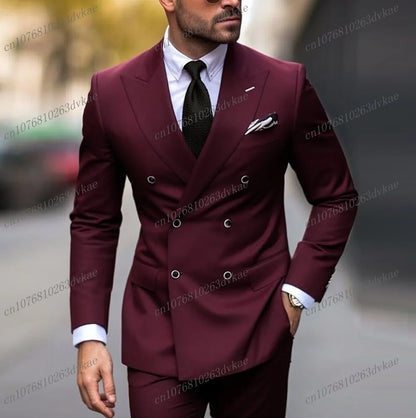 Nouveau Orange mode affaires hommes costume marié Groomsman fête de mariage bal mâle Occasion formelle Tuxedos 2 pièces ensemble Blazer pantalon