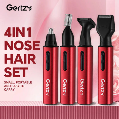 1 kit tondeuse à cheveux rechargeable pour oreilles et nez - chargement USB, 4 têtes interchangeables, design portable pour hommes et femmes