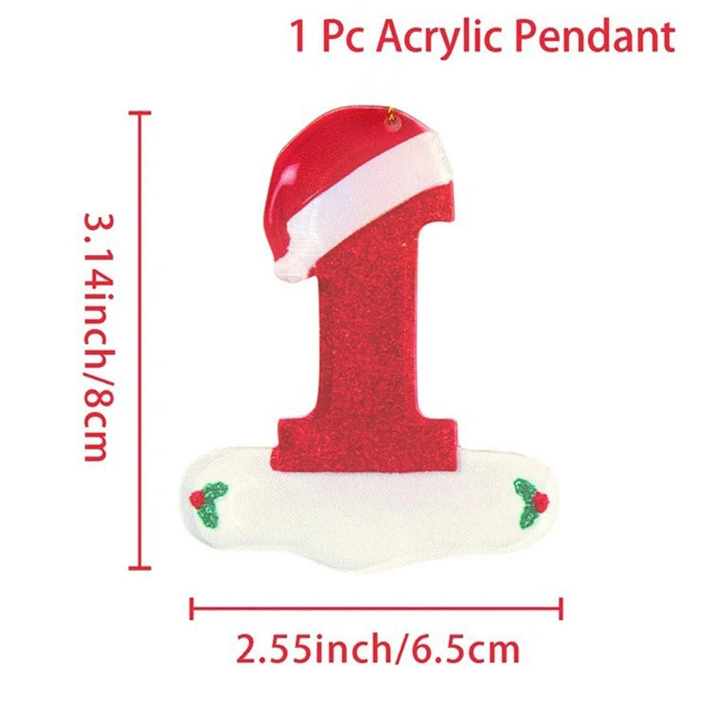 ZQNYCY - Pendentif lettre acrylique sapin de noël