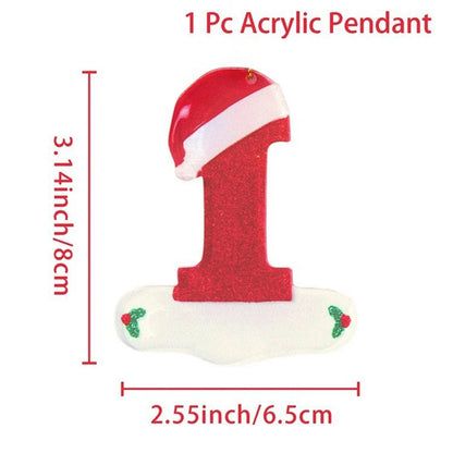 ZQNYCY - Pendentif lettre acrylique sapin de noël