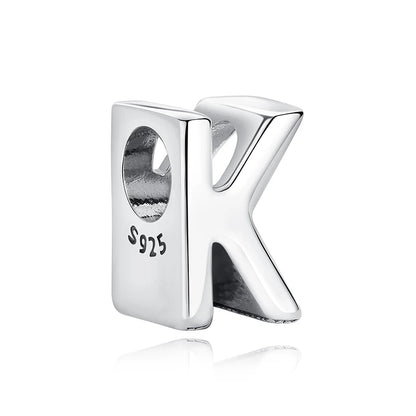 925 argent Sterling breloque perle Vintage Alphabet A-Z lettre pendentif breloques ajustement marque Bracelets colliers femmes bijoux à bricoler soi-même