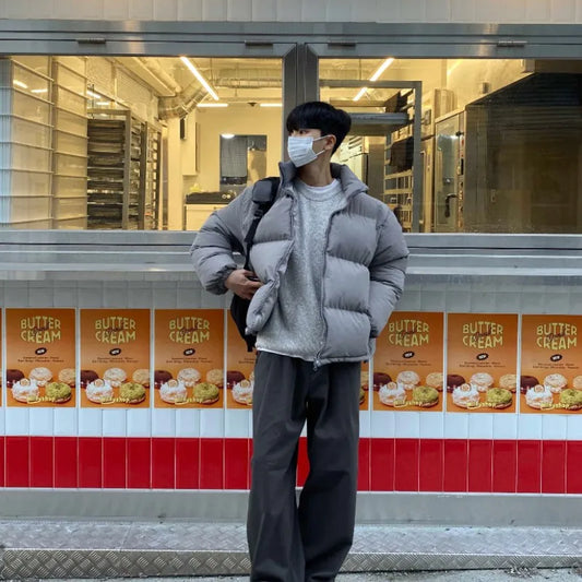 LAPPSTER-Veste Courte Bouffante pour Homme, Streetwear, Mode Coréenne, CombMen, Parkas Courtes, Kpop Bubble Jackets, Harajuku, Hiver