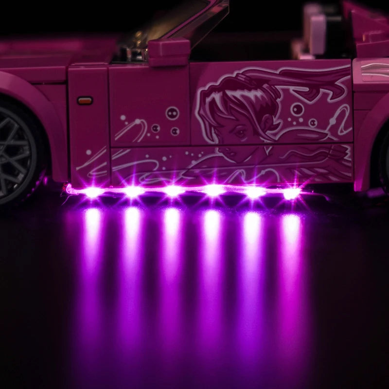 Ensemble d'éclairage LED Lazishi 77241, adapté au cadeau d'éclairage 2 Fast 2 Furious Honda S2000 (hors blocs de construction)