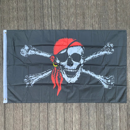 Xvggdg 90*150CM drapeau pirate/drapeau crâne/bannière Halloween/Halloween activités qualité polyester