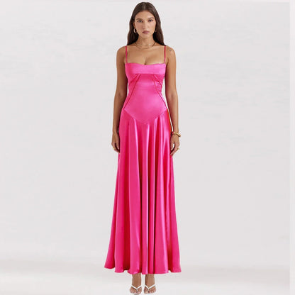 Suninheart-Robe de soirée noire à bretelles spaghetti pour femme, robe formelle à lacets, paillettes évidées, robe de soirée de Rh, sexy, nouveau, été