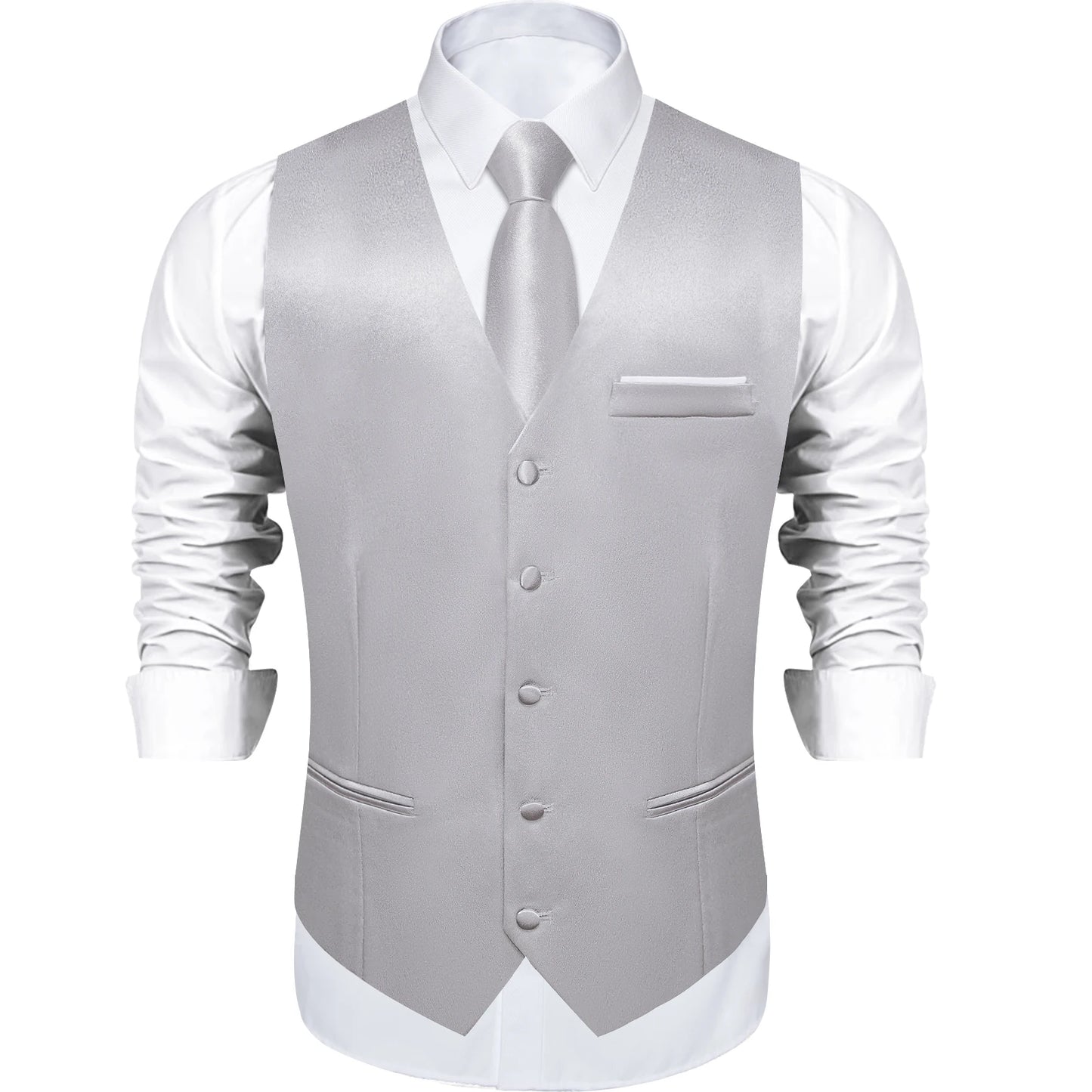 Costume en Satin solide, ensemble gilet et cravate, noir, blanc, bleu, rouge, smoking de mariage pour hommes, gilets d'affaires de luxe, bal de promo, veste sociale sans manches