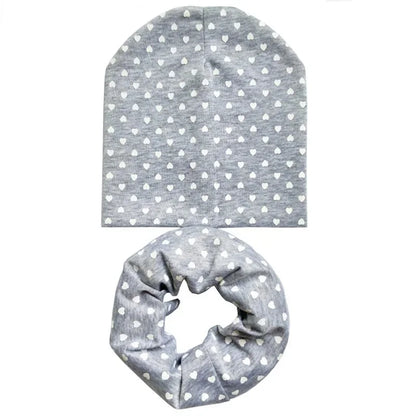 Chapeau en coton imprimé étoile pour bébé, casquette pour tout-petits, écharpe pour bébé, bonnet pour enfants, chapeaux pour garçons et filles, automne et hiver