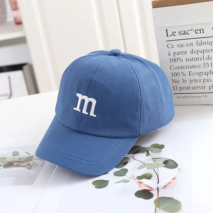 Casquette de baseball brodée lettre M pour enfants, chapeau de soleil pour bébé, casquettes à visière pour tout-petits, printemps, été, fille, garçon