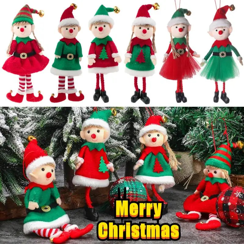 Poupées en peluche elfes de noël, ornements suspendus, décor d'arbre de noël, mignon garçon et fille, pendentif elfe, cadeaux pour enfants, nouvel an, nouvelle collection